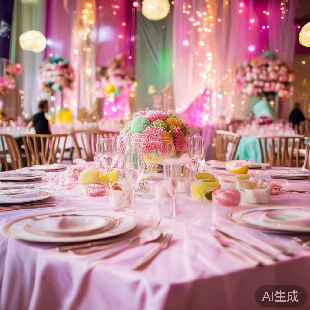 糖果派对婚礼的核心在于色彩与氛围的营造。在筹备之初