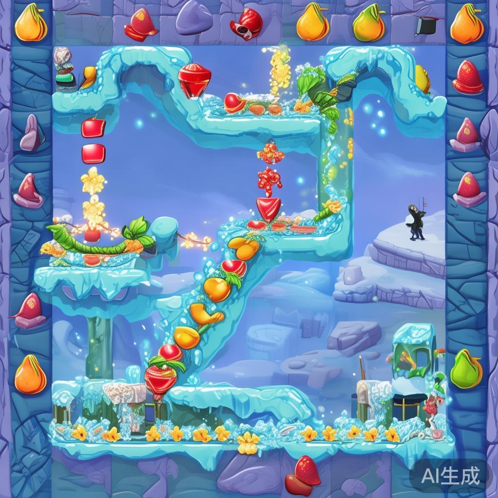 以某个高难度关卡为例，设计师常会加入障碍物如冰块、