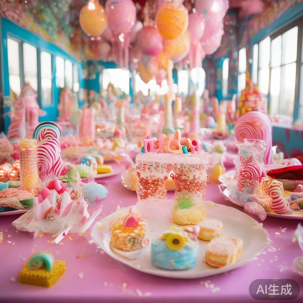 其次，丰富的互动游戏也是糖果派对的一大亮点。比如设